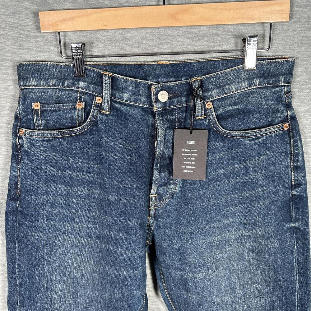 Buck Mason Maverick Slim Jeans Men 32x27 (32x34 tag) Medium Wash Stretch Denim